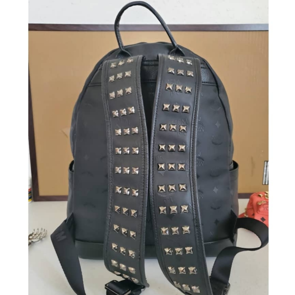 Authentic MCM Black Matte Backpack - Picture 5 of 12